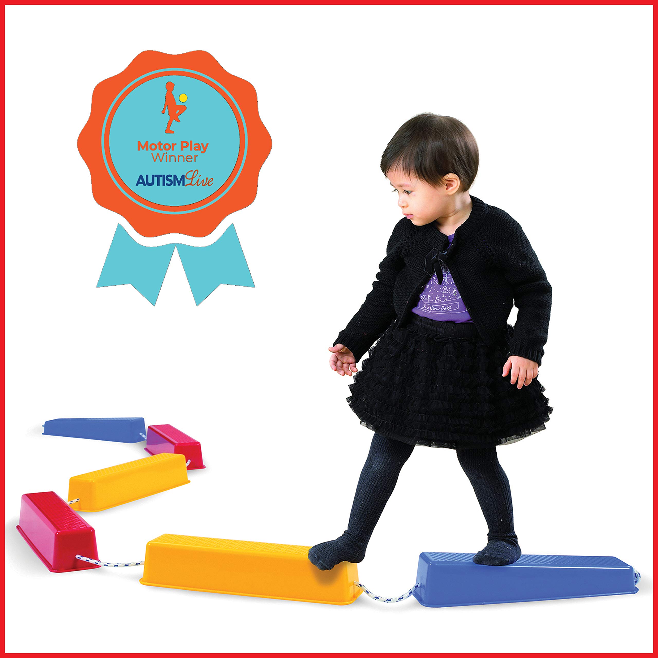 edxeducation Step-a-Logs - Supplies for Physical Play - Indoor and Outdoor - Exercise and Gross Motor Skills - Stackable - Build Coordination