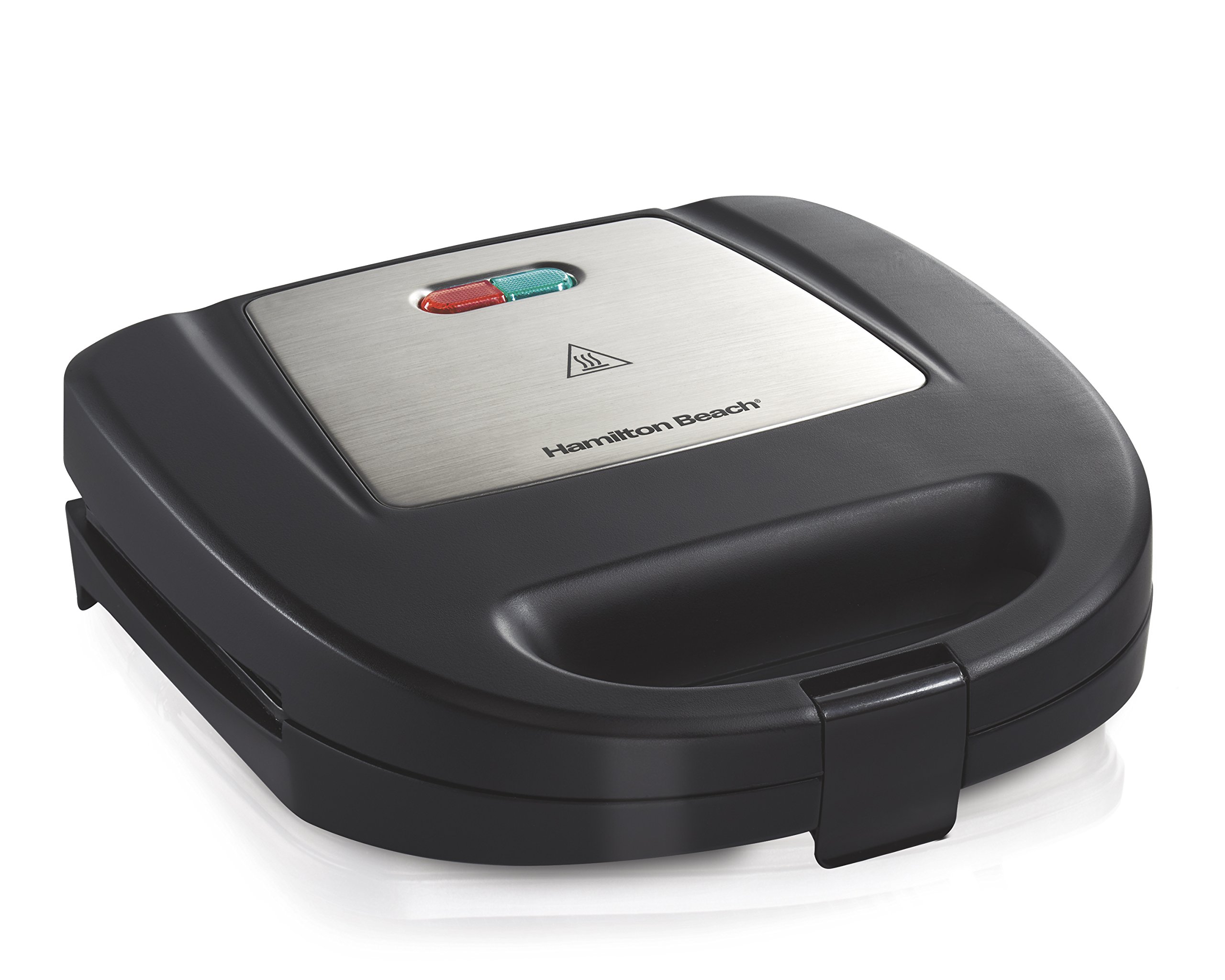 Hamilton Beach Electric Sealed Sandwich Maker Grill with Nonstick Plates, Makes Stuffed French Toast, Omelets, Compact & Easy to Store, Black (25430)