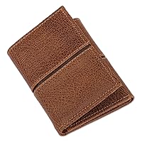 NOVICA Handmade Leather Wallet Artisan Crafted in Brown from Mexico Handbags Wallets Solid 'Sleek Design in Brown'