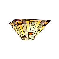 Chloe Lighting CH33293MS12-WS1 Kinsey, Tiffany-Style Mission 1-Light Wall Sconce, 12-Inch Wide, Multi-Colored