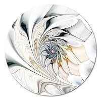 MT10276 C23 White Stained Glass Floral Art Floral Disc, 23