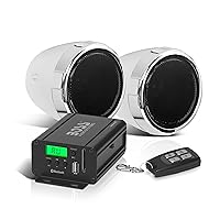 BOSS Audio Systems MC520B Motorcycle Speaker and Amplifier Sound System - Bluetooth, Weatherproof, 3 inch Speakers, 2 Channel Amplifier, FM Tuner, USB, SD, Chrome, One Size (MC520B)