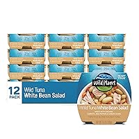 Wild Planet Ready-To-Eat Wild Tuna White Bean Salad With Organic Chickpeas, Carrots, Red Peppers & Green Olives 5.6oz (Pack Of 12)