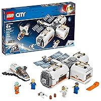 LEGO City Space Lunar Space Station 60227 Space Station Building Set with Toy Shuttle, Detachable Satellite and Astronaut Minifigures, Popular Space Gift (412 Pieces)