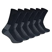 6 Pack Non Binding Work Socks Extra Wide Loose Fit Diabetic Socks