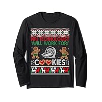 MRI Technologist Work For Cookies Christmas Ugly Sweater Long Sleeve T-Shirt