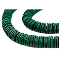 TheBeadChest Green Disk Coconut Shell Beads (20mm)