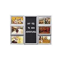 Customizable Letterboard 6-Opening Photo Collage, 20 x 14 inch, Distressed White