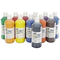Sax True Flow Heavy Body Acrylic Paint Set, Pints, Assorted Colors, Set of 12 - 439304