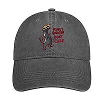 Honey-Badger Don T Care Printed Denim Cap Cotton Baseball Hat Adjustable Vintage for Men Women