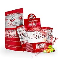 Vitalyte Electrolyte Powder Drink Mix Bundle, 1 Standup Pouch + 25 Count Packet, Gluten Free Post Workout Powder Drink Mix, Fruit Punch Flavor
