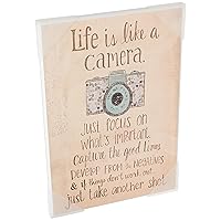 Stupell Home Décor Life Is Like A Camera Inspirational Art Wall Plaque, 10 x 0.5 x 15, Proudly Made in USA, Living Room