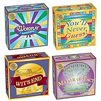 Wordplay + You'll Never Guess + Wit's End + Matter of Fact = Fun and Challenging Board Games for Adults and Game Night Bundle