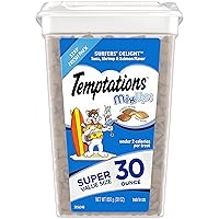 MixUps Crunchy and Soft Cat Treats, Surfer's Delight Flavor, 30 oz. Tub