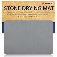 12x16 inch Stone Drying Mat for Kitchen Counter Gray Super Absorbent Dish Drying Mat Diatomaceous Earth Quick Dry Dish Mat（1 Pc ）
