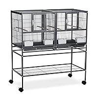 Prevue Pet Products F070 Hampton Deluxe Divided Breeder Cage with Stand,Black Hammertone,1/2