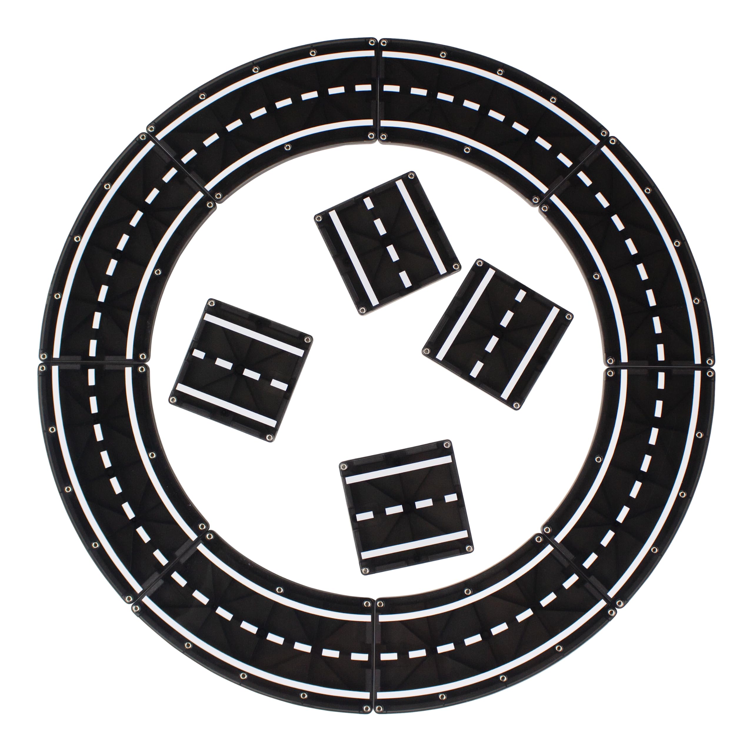 MAGNA-TILES XTRAS: Roads 12 Piece Magnetic Construction Set, The ORIGINAL Magnetic Building Brand