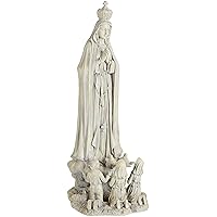 HF160280 Our Lady of Fatima Religious Garden Statue, Large, antique stone