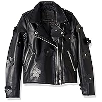 [BLANKNYC] girls Vegan Leather Moto Jacket, Comfortable & Stylish Coat