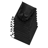Drawstring Bag - Nylon Cinch and Ditty Stuff Pouch with Toggle (7 x 9-12 pack, Black)