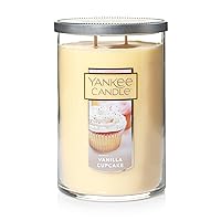 Yankee Candle Vanilla Cupcake Scented, Classic 22oz Large Tumbler 2-Wick Candle, Over 75 Hours of Burn Time