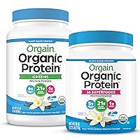 Organic Vegan Protein Powder + Greens, Vanilla Bean (21g Plant Based Protein) Organic Protein + Superfoods Powder, Vanilla Bean (21g of Protein)