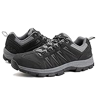 Men's Waterproof Hiking Shoes Leather Comfortable Lightweight Anti Slip Low Tops Outdoor Walking Work Shoes