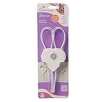 Dreambaby Flexi Lock - Cabinet & Drawer Handle Locks - Cabinet Safety Straps - with Multi-Touch Release System - White - 2 Count (Pack of 1) - Model L185