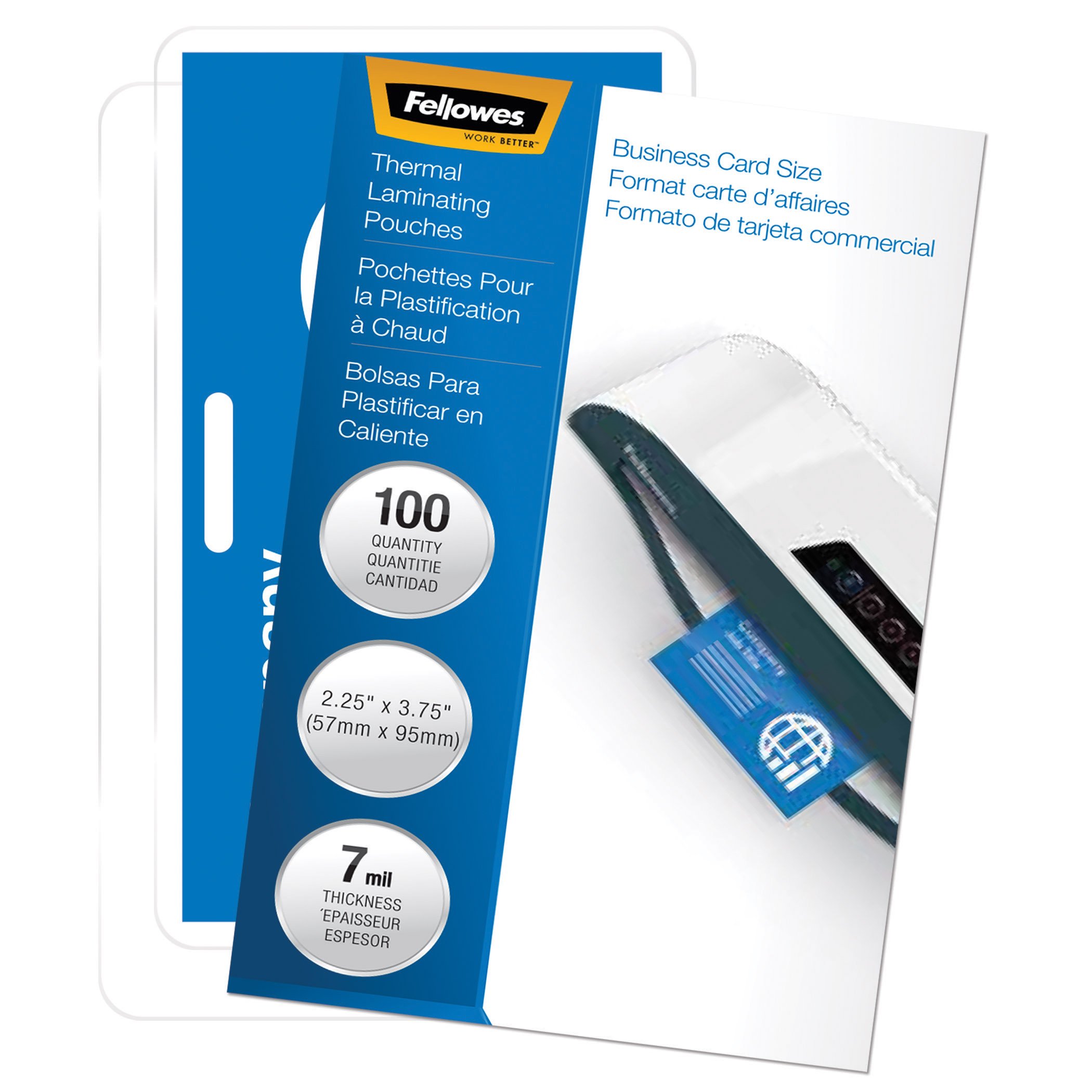 Fellowes 52050, Glossy Pouches - ID Tag punched, 7 mil, 100 pack