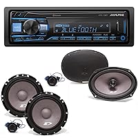 Alpine UTE-73BT Bluetooth® Multimedia Receiver (Does Not Play CDs) with A Pair Alpine SXE-1751S 6.5