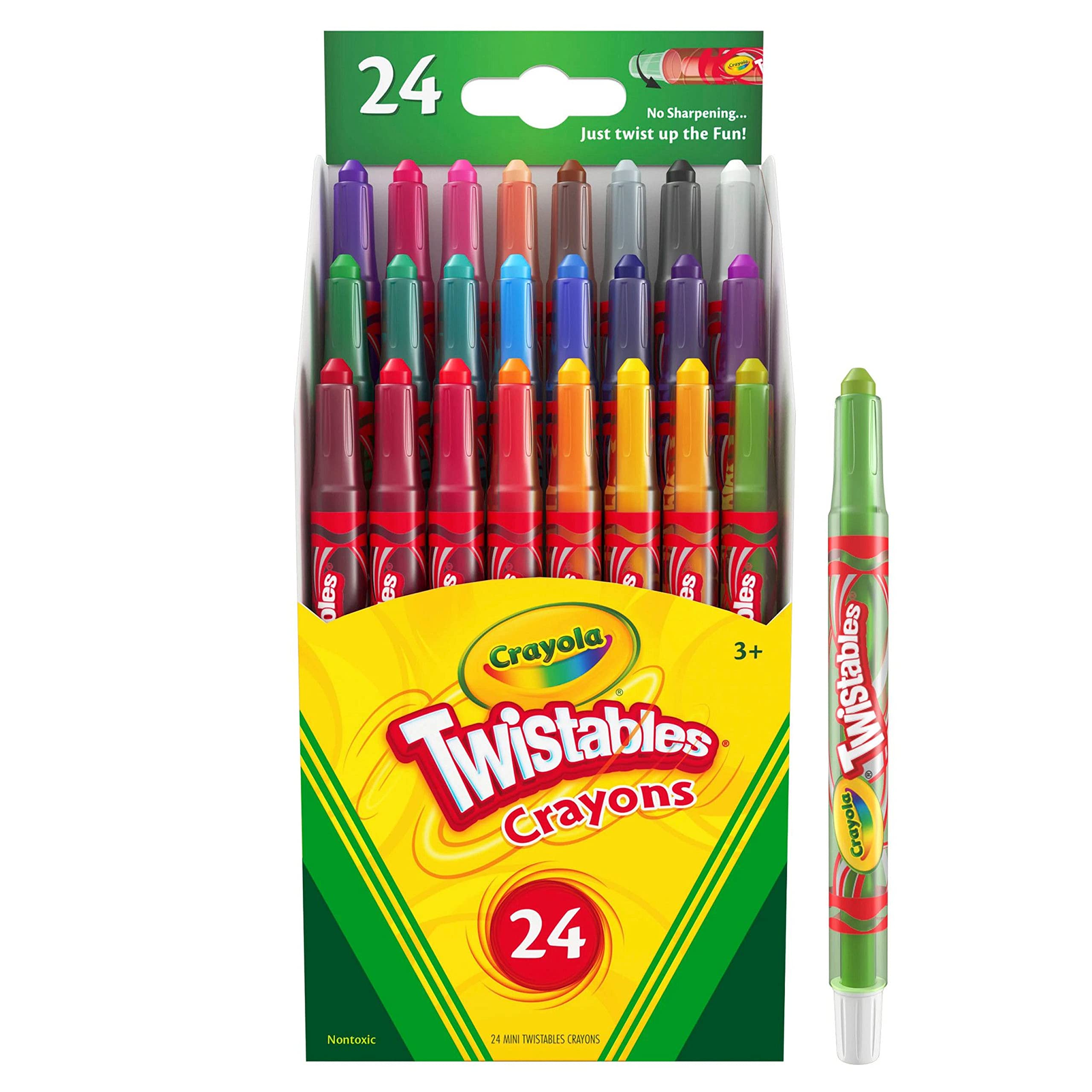 Crayola Twistables Crayons Coloring Set, Kids Indoor Activities at Home, 24 Count, Assorted