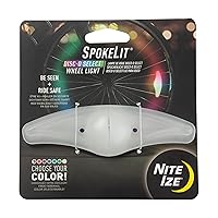 Nite Ize SpokeLit Wheel Light - Bicycle Spoke Light for Visibility and Safety - LED Lights for Bike Wheels - Bicycle Wheel Light - Replaceable Battery - Disc-O Select Single