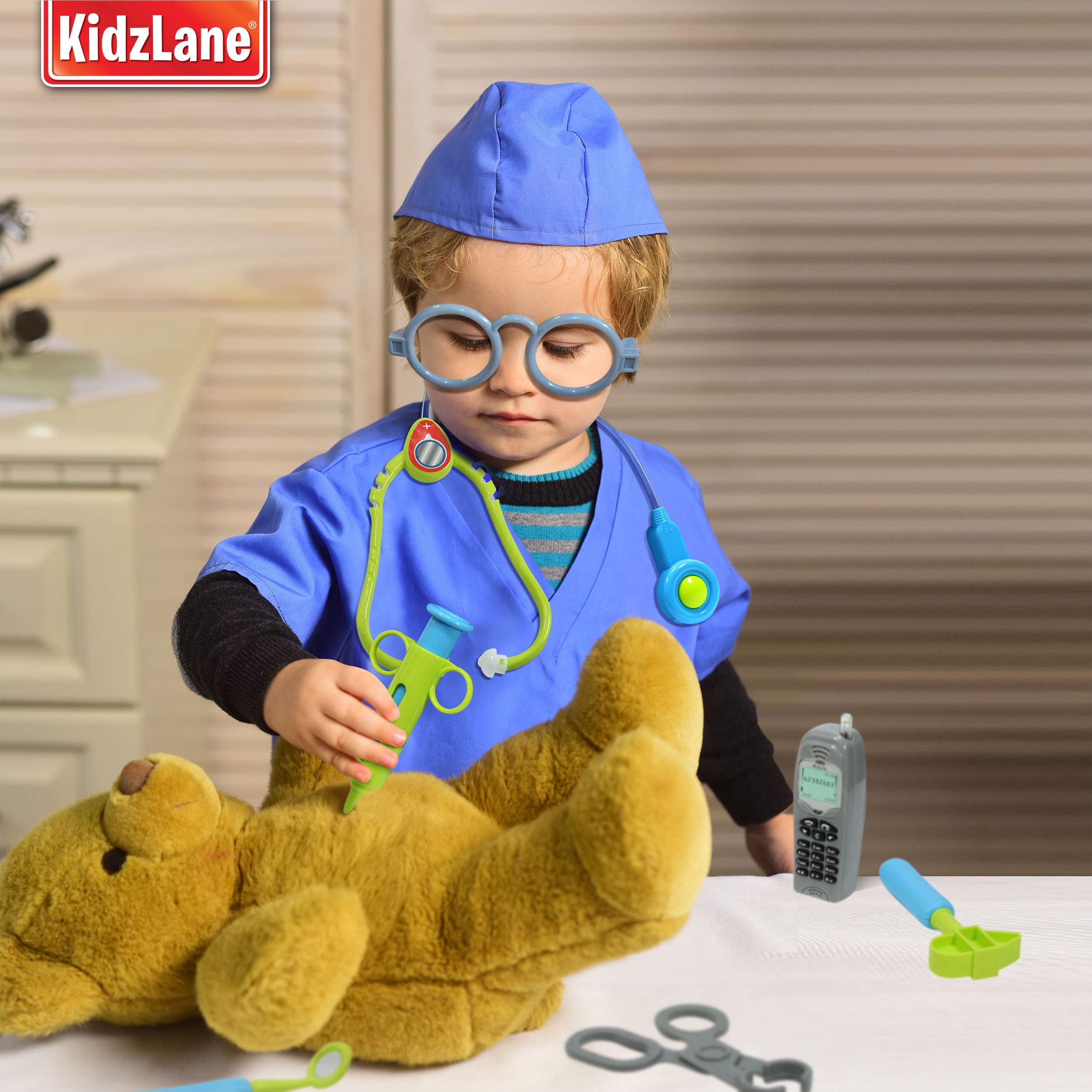 Kidzlane Doctor Kit for Kids | Kids Doctor Playset with Electronic Stethoscope | Toy Medical Kit for Kids | Pretend Play Doctor Set for Toddlers | Children's Realistic Dr. Kit with Sounds