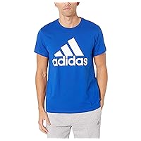 adidas Men's Badge of Sport Graphic Tee (Large, Royal Blue/White (Striped Logo))