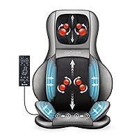 Shiatsu Neck Back Massager with Heat, 2D ro 3D Kneading Massage Chair Pad, Adjustable Compression Seat Massager for Full Body Relaxation, Gifts for Women Men,Dark Gray