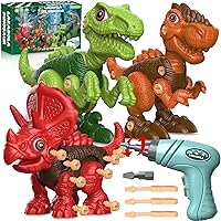 Laradola Dinosaur Toys for 4 5 6 7 8 Year Old Boys, Take Apart Dinosaur Toys for Kids 3-5 5-7 STEM Construction Building Kids Toys with Electric Drill, Party Birthday Gifts