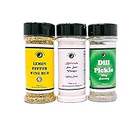Premium | Chicken Wing Seasoning | Variety 3 Pack | Dill Pickle | Sea Salt & Vinegar | Lemon Pepper | Crafted in Small Batches