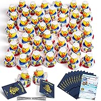 Jerify 24 Set Cruise Ships Rubber Ducks with Cards Nautical Rubber Ducks Bulk Cruise Sailing Rubber Ducks Duck Tag Cruise Kits for Cruise Ships Hiding Carnival Ducking Car Party Carnival Decor