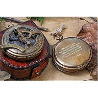 Working Sundial Compass, Personalized Gift for Every Occasion.Push Button Open Mechanism Vintage Compass- Free Engraving on Demand