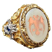 Double Headed Eagle Ring, Albanian Eagle, 925 Sterling Silver Ring, Handmade Ring, Animal Rings