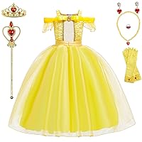 Princess Costumes Birthday Party Halloween Costume Cosplay Dress up for Little Girls 3-10 Years