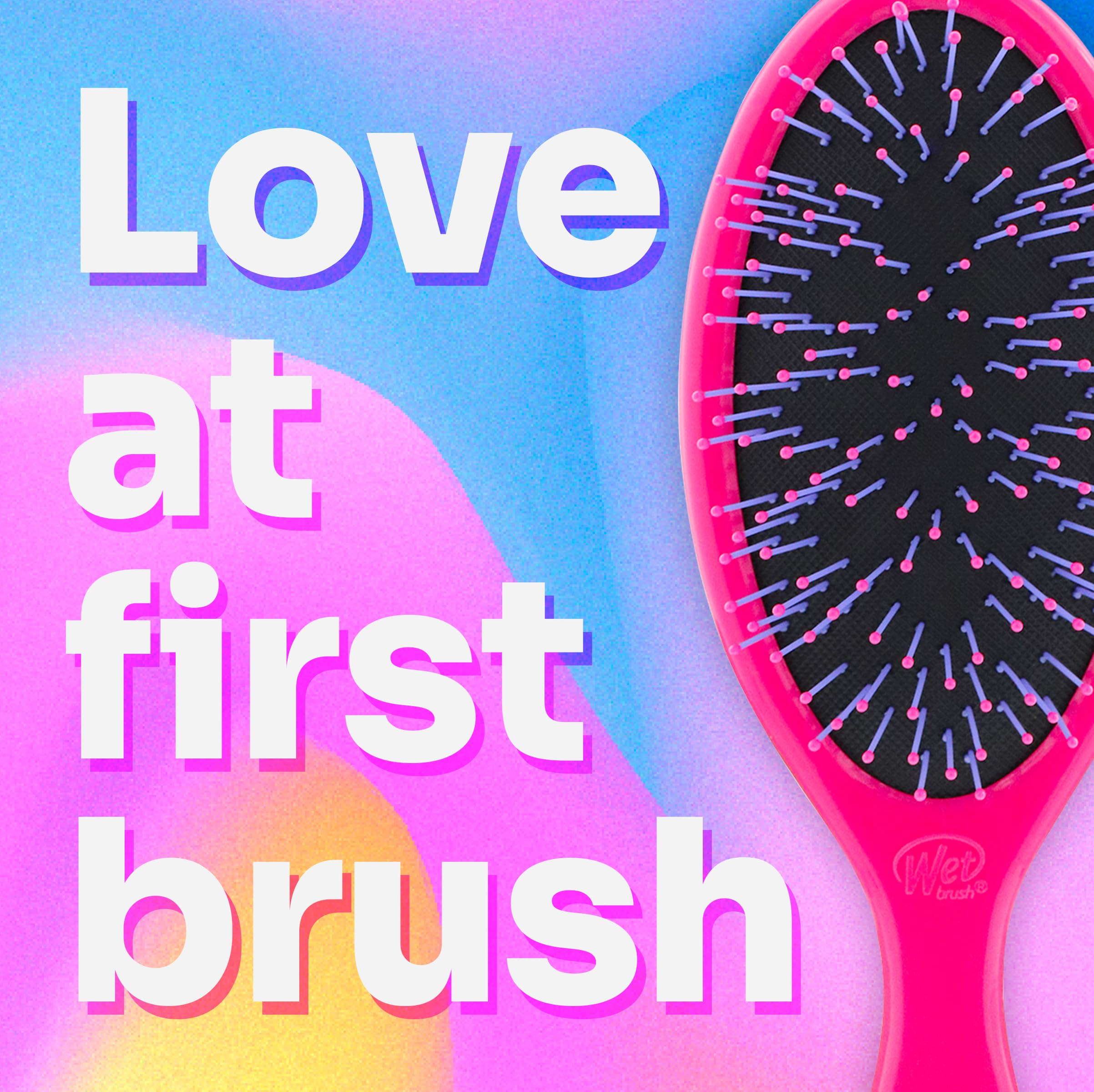 Wet Brush Thick Hair Detangling Brush, Pink - Detangler Brush with Soft & Flexible Bristles in a Unique Cluster Pattern - Tangle-Free Brush - For Thick, Curly, & Coarse Hair - For Women & Men
