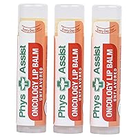 PhysAssist Oncology Lip Balm USDA Organic Unflavored Moisturize, Hydrate & Protect Dry parched lips during Chemo or Radio USDA Organic. 3 Pack