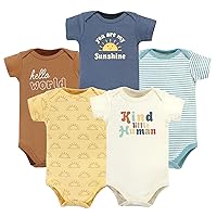 Hudson Baby Unisex Baby Cotton Bodysuits, Kind Human 5 Pack, 18-24 Months