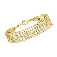 Ross-Simons Italian 18kt Gold Over Sterling Multi-Strand Mesh Bracelet