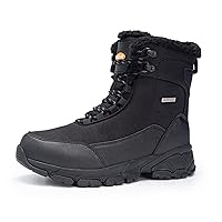 SHULOOK Men's Snow Boots Waterproof Warm Fur Lined Winter Hiking Boot Non-slip Outdoor Ankle High-top Shoes Work Hiker Trekking Trail