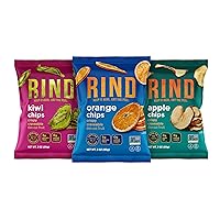 RIND Snacks | Variety Pack | Apple, Orange, & Kiwi | Unsweetened Dried Fruit Chips | Healthy & Sweet Skin-On Crispy Fruit Snacks | Whole 30 | High in Fiber | Vegan | Kosher | Paleo | 3 oz | 3 Pack