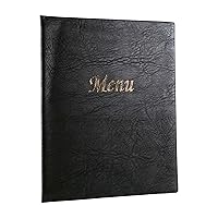 Risch Black Menu Cover, Elegant Restaurant and Bar Textured Double-Sided, 2 Protective Clear Insert Covers, Holder Faux Leather, Vertical Orientation, 8.5 x 11 Inches, Black, 24 Pack