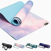 POPFLEX Vegan Suede Yoga Mat With Strap Included - Ultra Absorbent Exercise Mat - Non Slip Yoga Mat - Large Yoga Mat for Women - Wide Yoga Mat, Thick Texture for Stylish Support