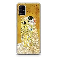 PadPadStore Kiss Phone Case Compatible with Samsung S23 Clear Flexible Silicone Klimt Shockproof Cover